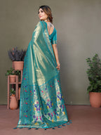 Vedant Vastram Tissue Silk Paithani Silk Saree - Rama - Distacart