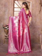 Vedant Vastram Soft Litchi Silk Kanjeevaram Silk Saree - Purple - Distacart