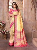 Vedant Vastram Tissue Silk Patola Design Kanjeevaram Silk Saree - Pink - Distacart