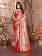 Vedant Vastram Tissue Silk Kanjeevaram Silk Saree - Pink