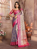 Vedant Vastram Tissue Silk Kanjeevaram Silk Saree - Sky Blue