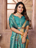 Vedant Vastram Tissue Silk Paithani Silk Saree - Yellow - Distacart