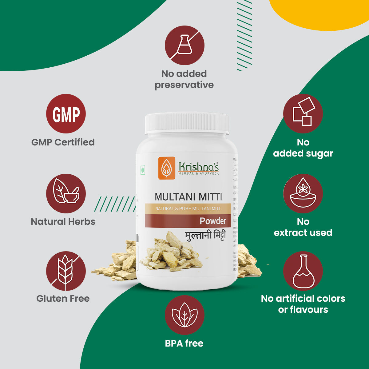 Krishna'S Herbal & Ayurveda Multani Mitti Powder - Distacart