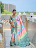 Vedant Vastram Soft Litchi Silk Fancy Jacquard Bollywood Saree - Morpich