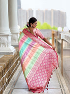 Vedant Vastram Soft Litchi Silk Fancy Jacquard Bollywood Saree - Pink