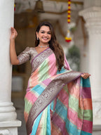 Vedant Vastram Soft Litchi Silk Fancy Jacquard Bollywood Saree - Wine