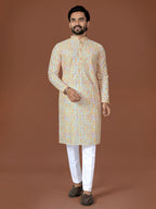 Anaita Multi Lucknowi Silk Straight Kurta