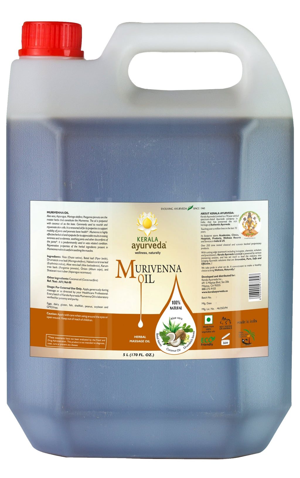 Kerala Ayurveda USA Joint and Tissue Recovery Oil - Murivenna