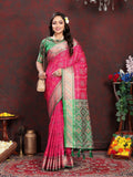 Vedant Vastram Pink Color Kanjeevaram Patola Silk Saree - Pink