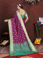 Vedant Vastram Purple Color Kanjeevaram Patola Silk Saree - Purple