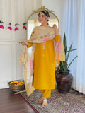 The52 Women's Viscose Embroidery work Straight Kurta with Pant and Dupatta Set - Distacart