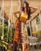 Yufta Mustard Tie and Dye Dress - Distacart