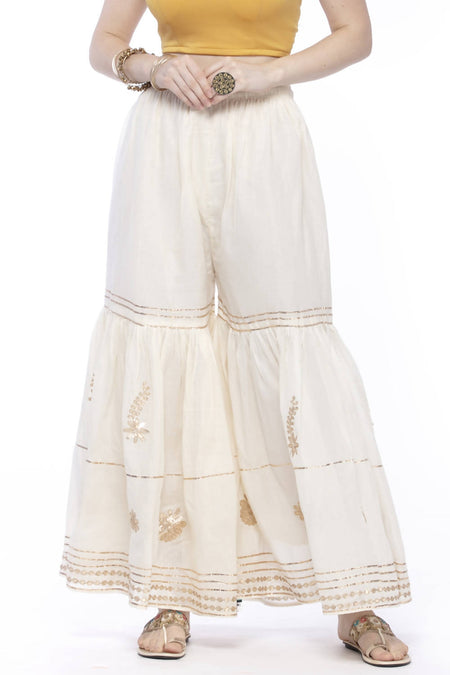 Mominos Fashion Cotton Off White Beautiful Gotta Work Sharara