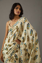 Partywear Designer Pastle Bright Moss Fancy Saree - Durga