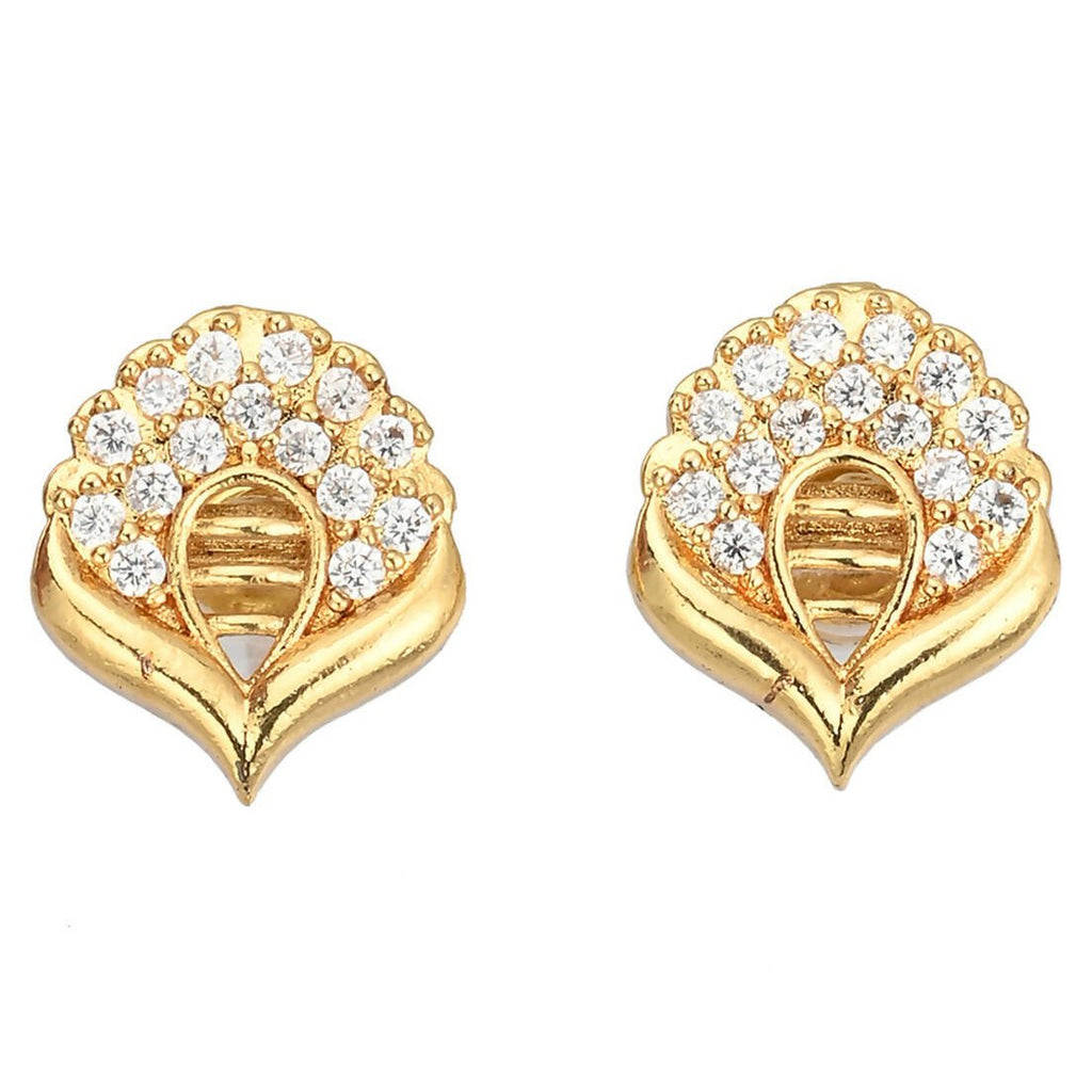 AanyaCentric Gold-Polished Mangalsutra with Pendant, 2 Pair Earrings