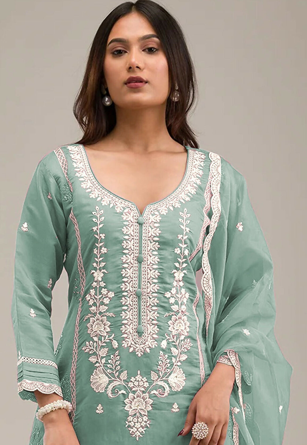 Anaita Light-green Embroidered Silk Stitched Salwar Suit - Distacart