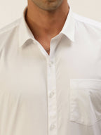 Ramraj Cotton Mens Half Sleeve Formal 100 % Cotton White Shirt