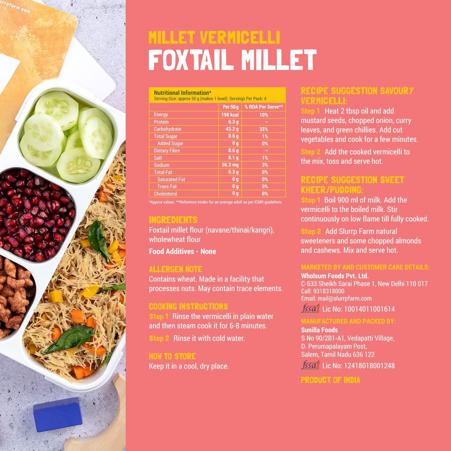 Slurrp Farm Foxtail & Little Millet Vermicelli Combo - Distacart