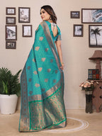 Joban Fashion Banarasi Light Green Woven Soft Silk Saree - Distacart