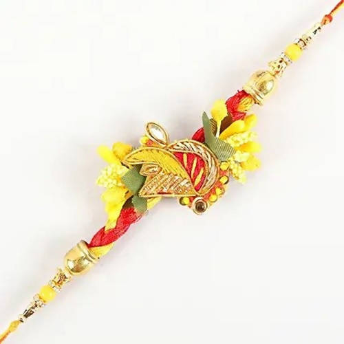 Colourful Zardosi Rakhi & Cadbury Silk Chocolates - Distacart