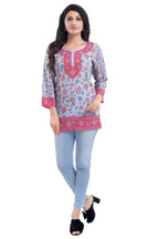 Snehal Creations Ash Gray Faux Crepe Short Kurti Tunic