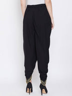 Indian Clothing Cheera Women’s Black Dhoti With Golden Lace