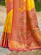 Shree Shyam Fashion Yellow Soft Silk Saree - Distacart