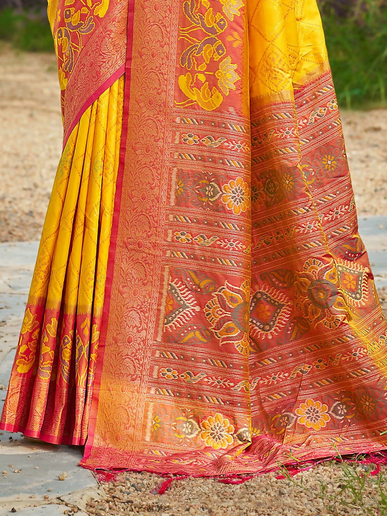 Shree Shyam Fashion Yellow Soft Silk Saree - Distacart