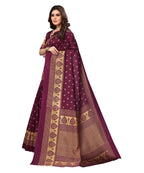 Vamika Purple Printed Art Silk Saree