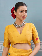 Shree Shyam Fashion Yellow Silk Saree - Distacart