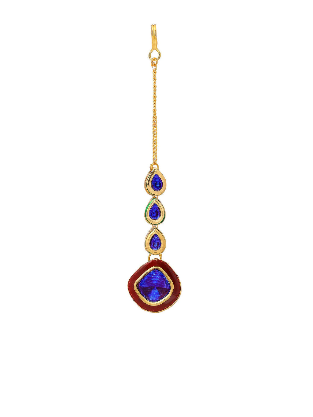 Ruby Raang Blue Meenakari Kundan Maang Tikka - Distacart