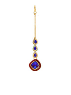 Ruby Raang Blue Meenakari Kundan Maang Tikka - Distacart