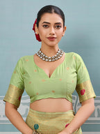 Shree Shyam Fashion Sea Green Silk Saree - Distacart