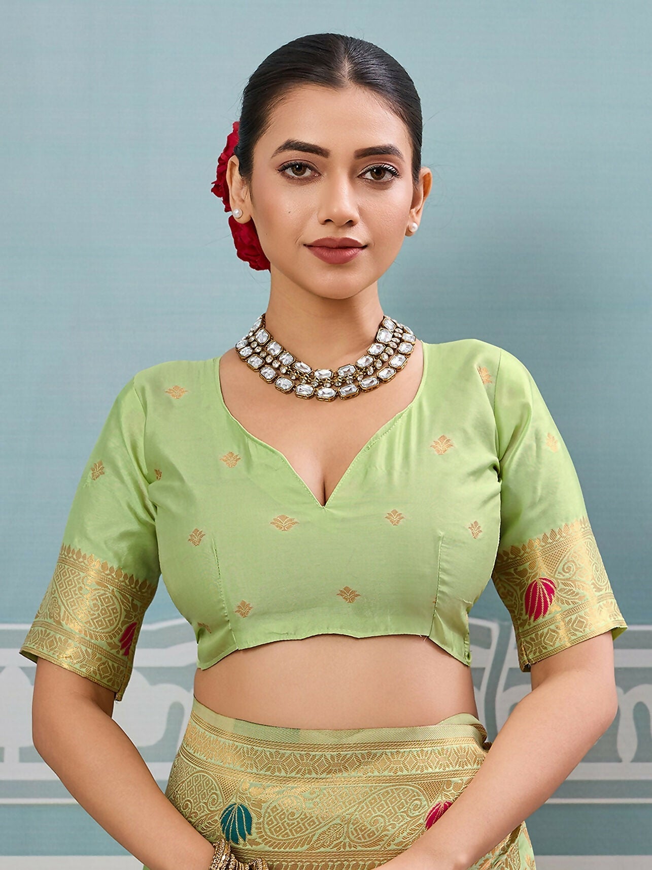 Shree Shyam Fashion Sea Green Silk Saree - Distacart