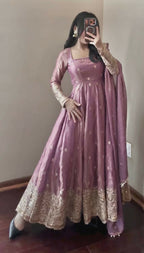 Teeya Creation Onion Fendy Silk Designer Heavy Work Wedding Wear Long Gown - Distacart