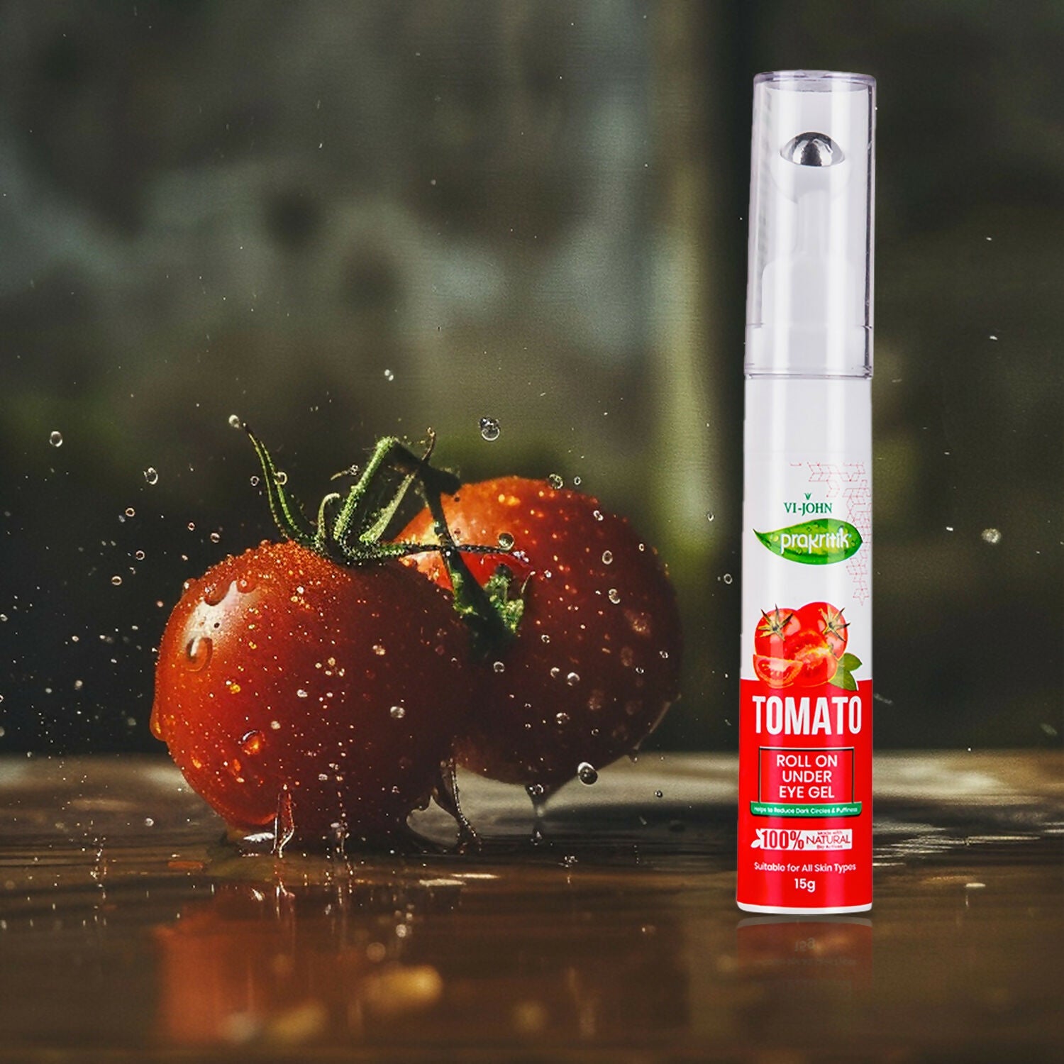 VI-JOHN Prakritik Tomato Under Eye Gel, Reduces Dark Circles, Puffiness,Fine Lines 100% Bioactives - Distacart