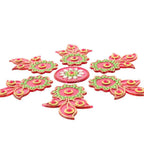Kundan HandiKrafts Designer Flowed Rangoli Pink (Baby)