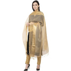 A R SILK VNS Tissue Zari Fancy Dupatta Golden Color Dupatta or Chunni
