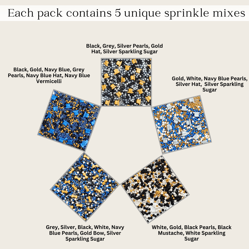 confect fathers day sprinkles black blue white sprinkles mix 100 gms