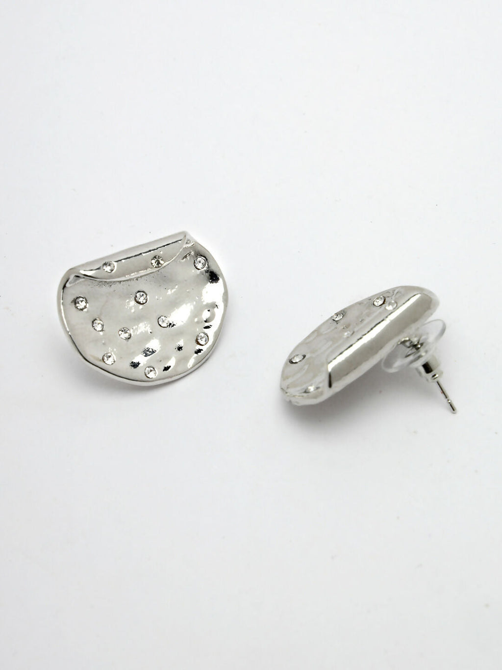 NVR Women's Set of 2 Gold & Silver Brass-Plated Artificial Stones Studded Studs Earring - Distacart