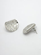 NVR Women's Set of 2 Gold & Silver Brass-Plated Artificial Stones Studded Studs Earring - Distacart