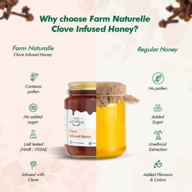 Farm Naturelle Clove Infused Honey - 100% Pure and Natural