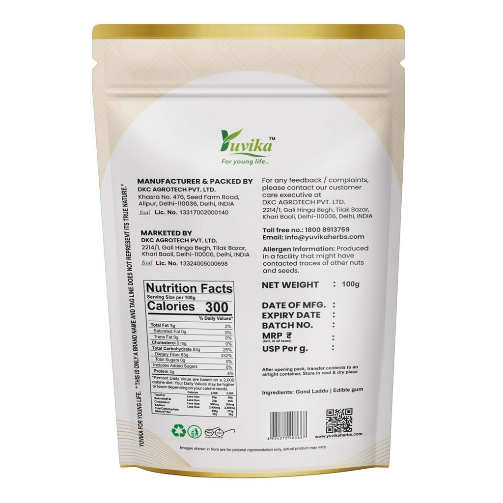 Yuvika Gond Batan - Gond Ladoo - Acacia Arabica Wild - Arabic Gum - Distacart