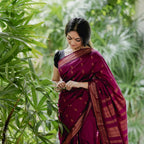 DEIANA'S Beautiful Designer Golden zari Soft Lichi Silk Saree - Wine