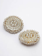 NVR Women Gold-Toned Circular Studs Earrings - Distacart