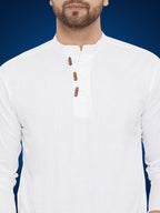 Even Apparels Men's Pure Cotton White Kurta