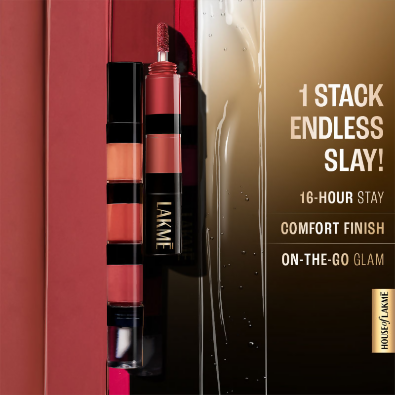 Lakme Ultimate Glam 4 In 1 Lip Stack - Evening Glam