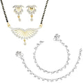 AanyaCentric Gold-plated Mangalsutra Pendant Earring Set & Silver Plated Anklet - Distacart