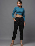 Juniper Women's Black Solid Straight Slim Pant - Distacart