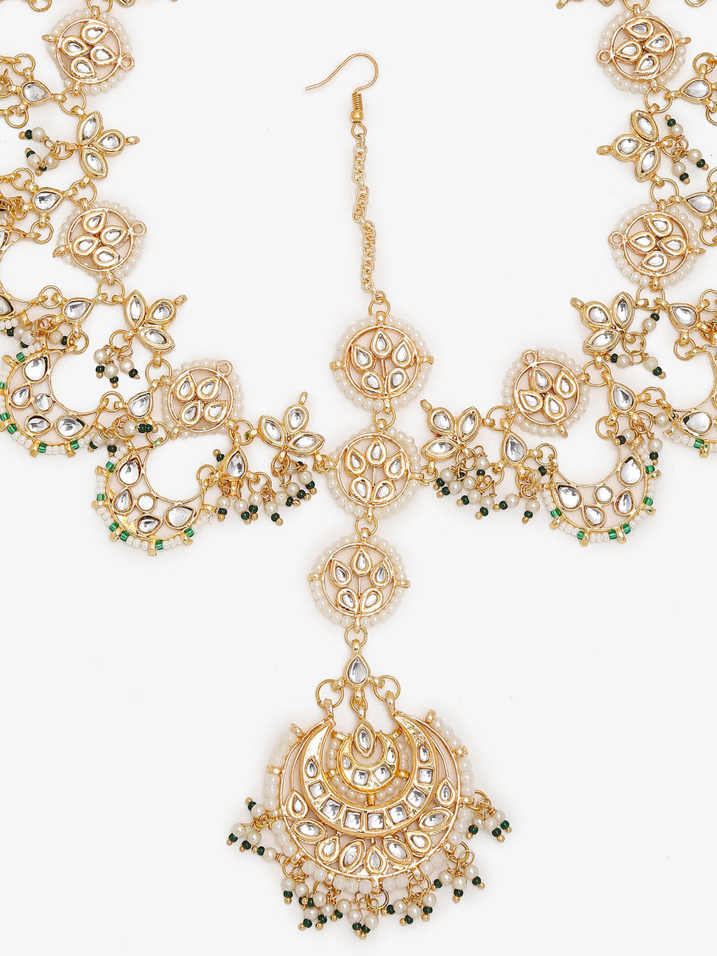 Women's Gold Kundan Maharani Matha Patti - Ruby Raang - Distacart